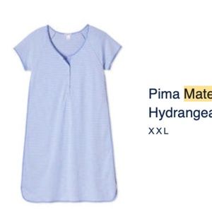 Pima Maternity Nightgown in Hydrangea - XXL
